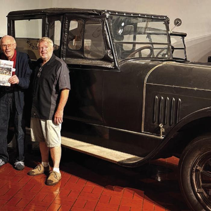 Record Goes Along to Deliver Classic Car to Museum