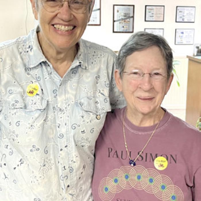 Susan Schultz, left, and Mary Lou McElroy, right.