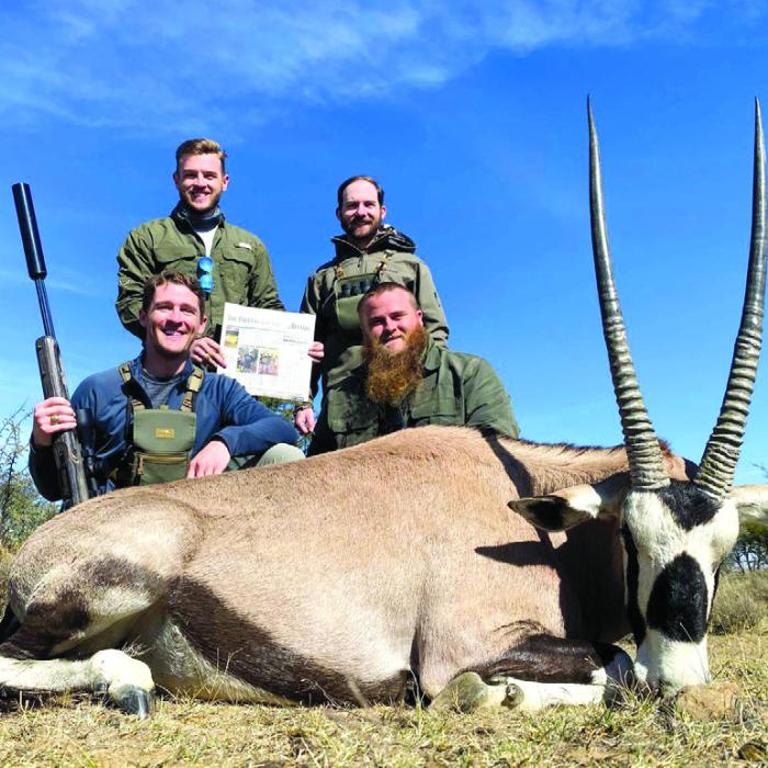 The Record recently traveled to the Free State Province of South Africa. Pictured are (front, from left) Cody Lyons, Clayton Lyons, (back) Corey Lyons, and Will Bass all from Muldoon.
