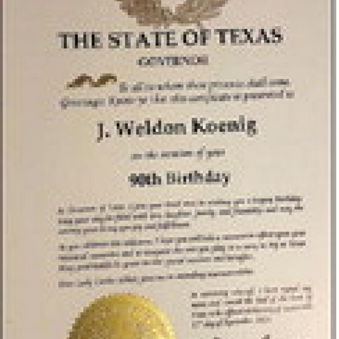 Koenig Celebrates 90th Birthday