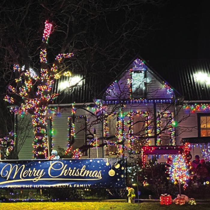 The Malota family as 203 Thompson Street in Fayetteville again has one of the most decorated houses in the county (a single photo does not capture the full scope of this display). It’s well worth a drive by, or two.