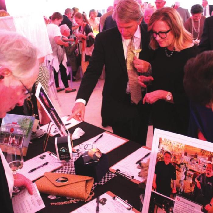 Silent auction bidders at the Festival Hill “Prelude to the Next 50” Gala April 9. Photos by Jeff Wick