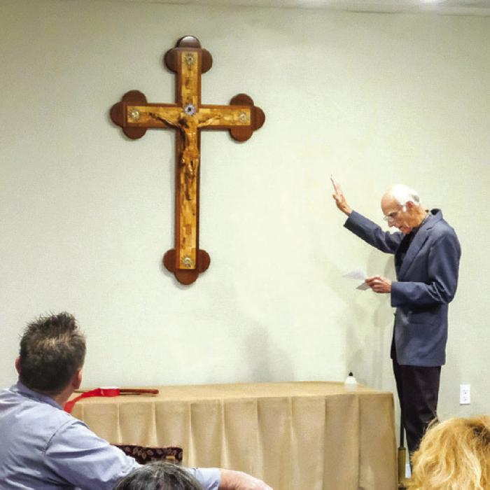 Deacon Robert Jasek blessed the chapel and its crucifix.