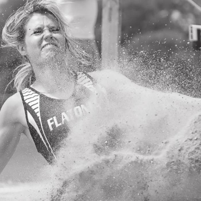 Jessica Pope landed in second place in the long jump at the area meet to advance to the Regional track meet in Kingsville this weekend for Flatonia. Photo by Stephanie Steinhauser