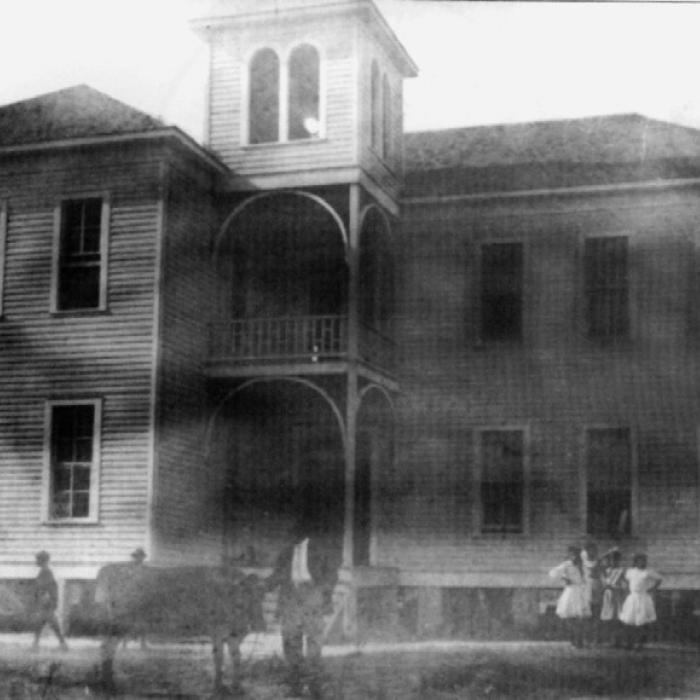 Photograph of the La Grange Negro High School, built in 1903, taken from the booklet of the 12th Biennial Reunion of the La Grange/Randolph Alumni Association, September 3-5, 2004