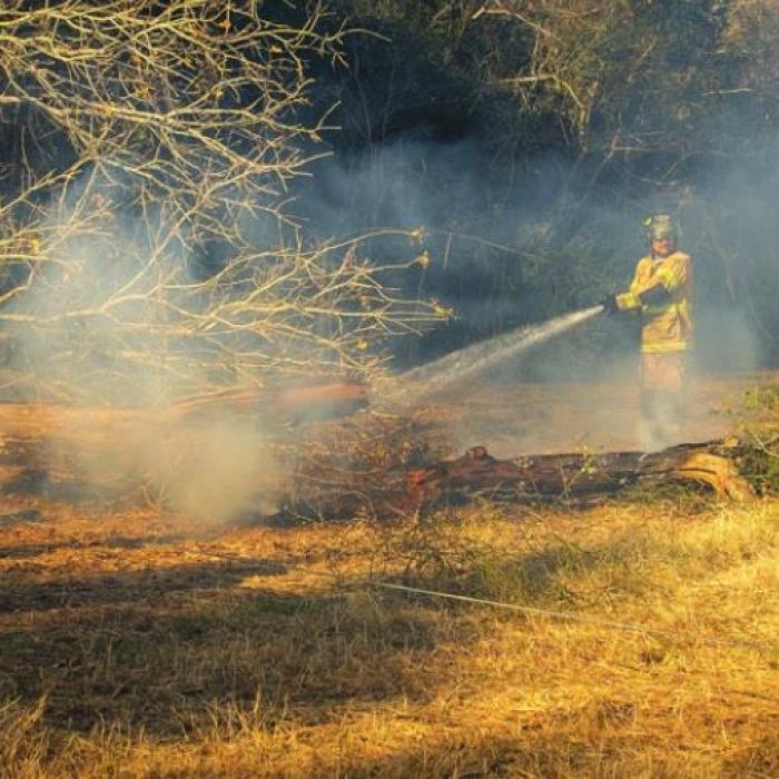 Brush Fire Sparks Outside La Grange