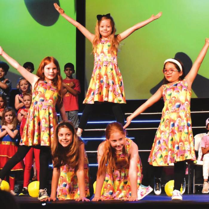 Aleyah McMillan, Savannah Bolton, Layla Bolton, Rylee Colvin and Olivia Rosas during the musical.