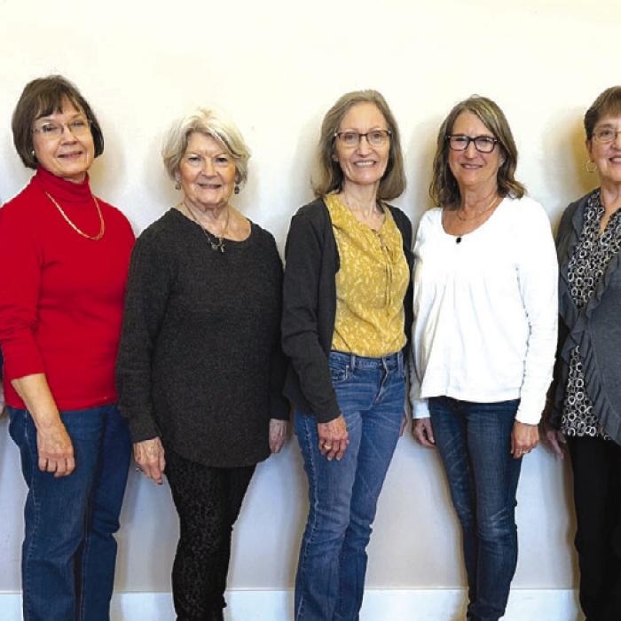 Fayette CHS 2024 officers from left: Treasurer Alfred Ermis; Vice-President/Historian Phyllis Teykl; President Betty Danner; Secretary/Director Marilyn Cernoch; and Directors Vera Wehring, Carolyn Heinsohn, and Cathleen Noska. Not present were Directors Barbara Eilert and Adrienne Kobza.