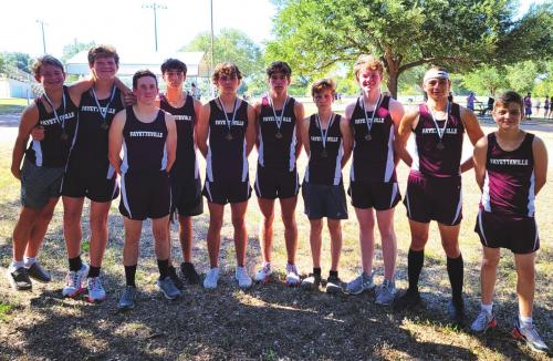 The Fayetteville boys cross country team.