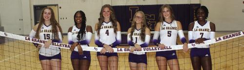 The seniors on this year’s La Grange volleyball team are, left to right, Hannah Gross, Jace Baptiste, Avery Griffin, Haedyn Cooper, Campbell Cooper and Mriyah Holmes. Photo by Jeff Wick