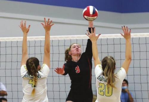 Schulenburg’s Erica Otto in action in the regional semifinals against Harper. Photo by Audrey Kristynik