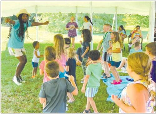Approximately 65 children, teens and adults were entertained by Uncle Jumbo’s energetic sing and dance along on Thursday, July 13 as part of the Round Top Family Library’s Summer Enrichment and Education program.