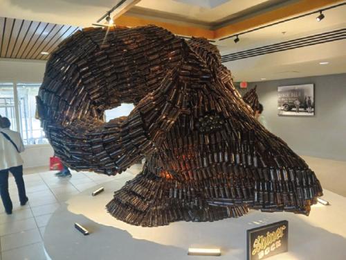 Shiner Bock bottle sculpture.