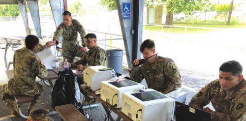 Members of the National Guard were set up at Wolters Park in Schulenburg on Wednesday to provide free coronavirus testing to anyone in the community. County Emergency Management Chief Craig Moreau reported that 206 people were tested that day. Moreau said he knows of nearly 1,300 tests conducted in Fayette County since the pandemic began.
