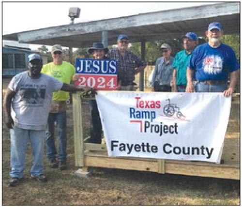 On Aug. 24, the Texas Ramp Project volunteers of Fayette County built a 32 ft. ramp on Round Top Road.
