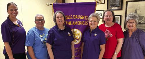 Members of Court Annunciation No. 1962, Catholic Daughters of the Americas, who received perfect attendance for the 2025-2026 year were, standing left to right, Aimee Krause, Carolyn Weishuhn, Marilyn Kothmann, Cynthia Novak, Elizabeth Kallus and Stacy Ryza. They each received a CDA Texas State Court Memorial Scholarship Fund spiritual enrollment.