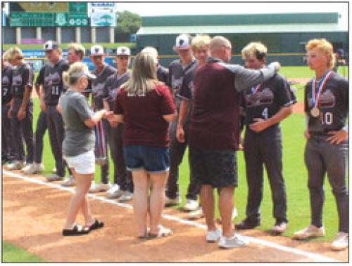 The Fayetteville baseball players get their state silver medals after the state title loss against Abbott last month.