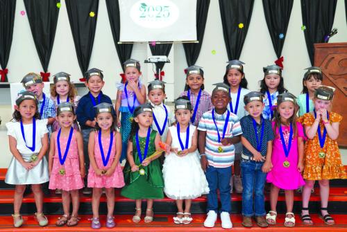 Above are the 2025 PAT graduates: pictured are (front, from left) Giana Grifaldo, Penelope Farek, Matilda Farek, Kylie Castellano, Allison Gutierrez, Xe’Mauri Ellison, Huxton Hatfield, Lily Hubenak, Allie Neiser, (back) Amos Rice, Zona Harvell, Brooks Vanicek, Sawyer Meysembourg, Oliver Hernandez, Jacob Espino, Victoria Garcia, Alexa Guerrero, Yailin Candelas. Not pictured are Ember Pesak, Adelaide Aguirre, Alana Romero, Jayden Byrd and Anastasia Commander.