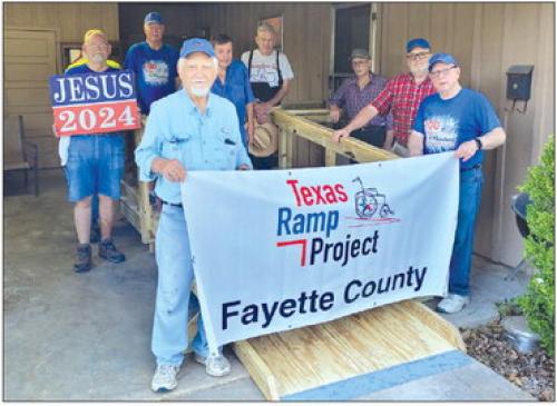 On Sept. 7, Texas Ramp Project volunteers of Fayette County built this 16 ft. ramp on S. College Street in La Grange.
