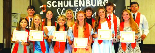 Schuleburg High School Graduation will be held in the New Gym on May 26 at 7 p.m. Honor Grads in alphabetical order are: Grant Kubala, Mackenzie Kunschick, Jenna Matura, Kaz McBride, Shelby Nichols, Tamara Otto, Emily Pesl, Ricardo Rodriguez, Kenneth Schramek, Lilyanna Toro, Brianna Vavra, Blaine Zapalac and Harly Zapalac. Photo by Audrey Kristynik