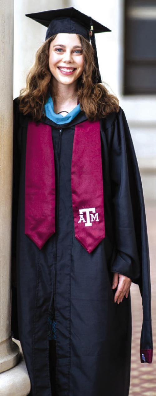 Julia Patterson, daughter of Randall and Linda Patterson of Round Top, and granddaughter of Joyce Keilers, graduated from Texas A&M this month at the Spring Convocation. Patterson received both her Bachelor of Science in Political Science, and her Master’s degree from the George Bush School for Public Service. She graduated with University Honors and Latin Honors. During the Spring semester, she completed her Capstone project as a Policy Analyst in the Texas Senate Health and Human Services Committee under 