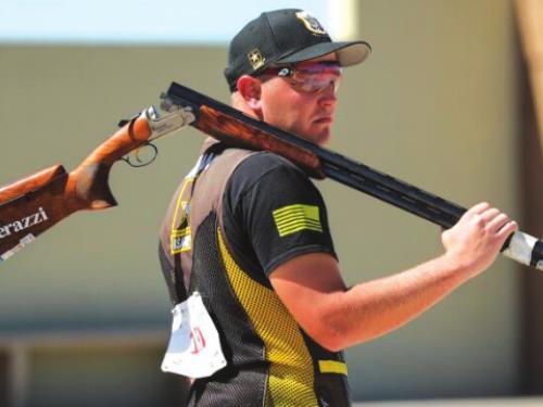 Phillip Jungman from Caldwell competes in men’s shooting sports.