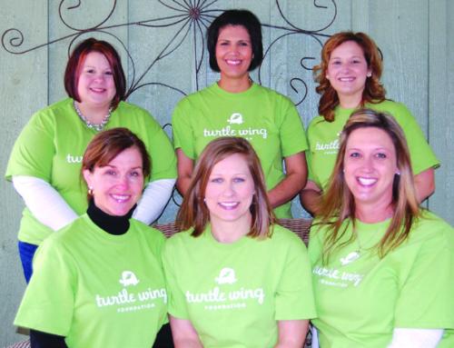 The Turtle Wing Foundation Founding Board, back to front, left to right: Michele Siniard, Delia Hernandez, Stacy Oeding, Gigi Marburger, DeeAnn Hooper, Staci Fike.