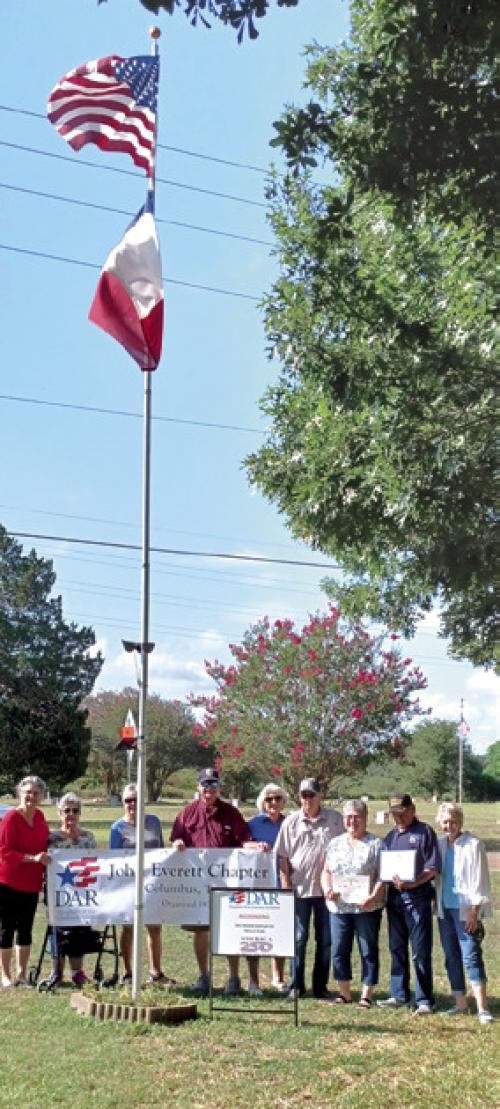 Pictured from left: Donna Pustejovsky, Nelma Strey, Marti Herring, Vernon and Connie Dittrich, Dave Zachmeyer, Debra and Eddie Hernandez, Judy Zachmeyer. Photo taken in remembrance for Chanea Grisham by Lora Thye.
