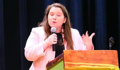 Hannah Bellue was the keynote speaker at the Academic Recognition Banquet. Bellue, a 2011 graduate of La Grange High School, went on to study law at Texas A&amp;M School of Law and is now a partner at the law offices of Schovajsa, Mayer and Klesel LLP in La Grange.
