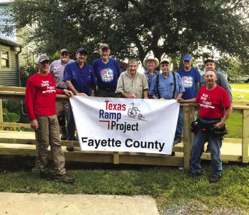 On Aug. 6, Fayette County Texas Ramp Project volunteers built this 24-foot wheelchair ramp on Manuel Loop north of La Grange.