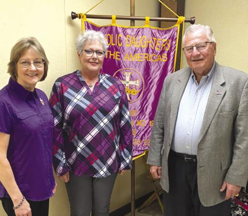 Pictured from left are Sherry Hebert, and Retired Rear Admiral, J. Weldon Koenig.