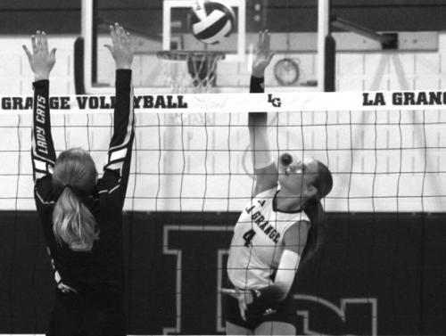 East Central University (Oklahoma) commit Avery Griffin is leading the Lady Leps with 79 kills so far this season. She’s shown here in last week’s season opener against Weimar. Photo by Jeff Wick