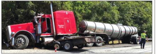 18-Wheeler Collides With Trailer