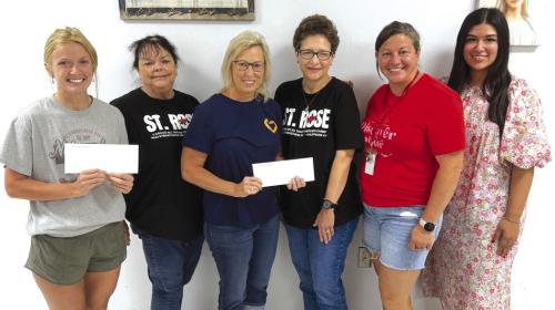 St. Rose Catholic School Teacher Grant from left: Madalynn Schneider; Doris Bujnoch; Shelly Langhamer; Pamela Vrazel; Lindsay Schiffli; Melanie Ramirez, SFF Program Director.