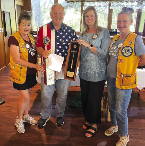 The La Grange Noon Lions Club presented a token of appreciation to out going President Lion Mark Ulrich for his service during 2023-2024.
