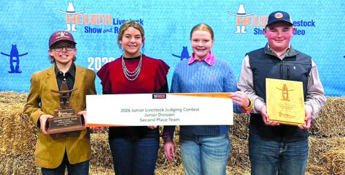 Reserve Champion Team: Tate Fritsch, Adalyn Carrales, Kaisley Janecka, and Abraham McBride.