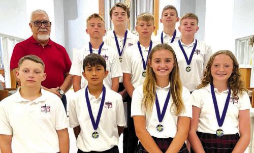 Soloists pictured front from left: Cannon Lykke, Rilee Durfey, Miranda Bonner, Caroline Bartek; back row: Band Director Julius Castillo, Weston Hollas, Brock Seger, Brett Hollas, William Eudy, Bo Brossmann.