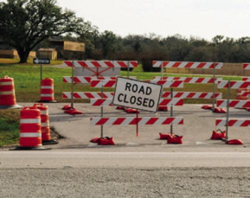 Here’s a photo of that closed intersection in Plum.