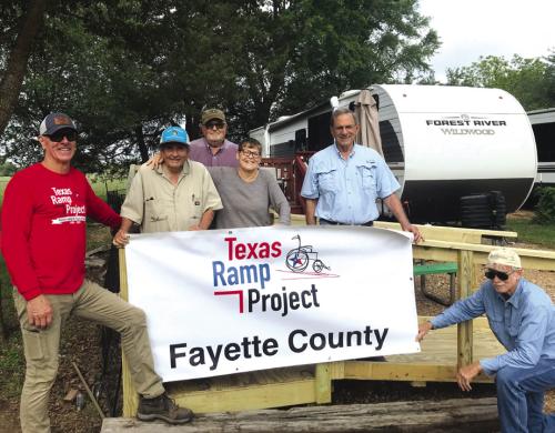 On April 23, Fayette County Texas Ramp Project volunteers built a 40-foot wheelchair ramp on E. Bluffview Dr. in La Grange.