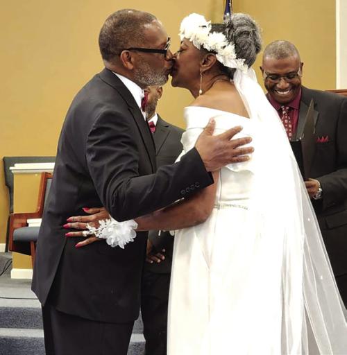 The author of this piece, Verlia Mosley-Rhodes, and her husband Gregory at their wedding, two Februaries ago.