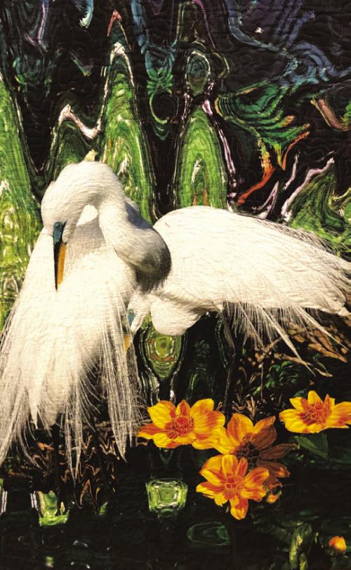 “Two Egrets as One” at the Texas Quilt Museum