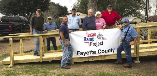 On Jan. 8, TRP volunteers built a 24-foot wheelchair ramp on FM 2144 south of Schulenburg.