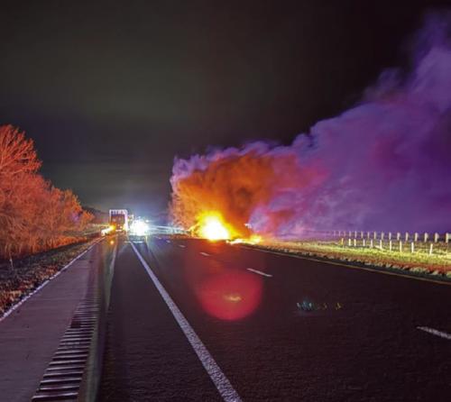 The driver of an 18-wheeler died at the scene of a wreck on Interstate 10 near Schulenburg on Monday morning, Dec. 29. Photo courtesy of the Fayette County Sheriff’s Office