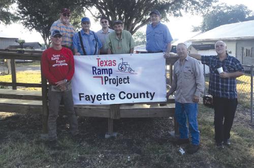 On Sept. 17, Fayette County Texas Ramp Project volunteers resurfaced a 32-foot ramp on N. Knezek Road east of Flatonia.