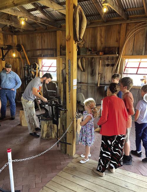 Attendees at the recent Texas Blacksmith Exposition and Texas Antique Gas Engine Reunion Feb. 21 got to see the new Snokhous Blacksmith Shop in action.