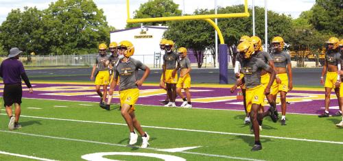 Images from Monday’s first day of high school practice in La Grange. Photo by Jeff Wick