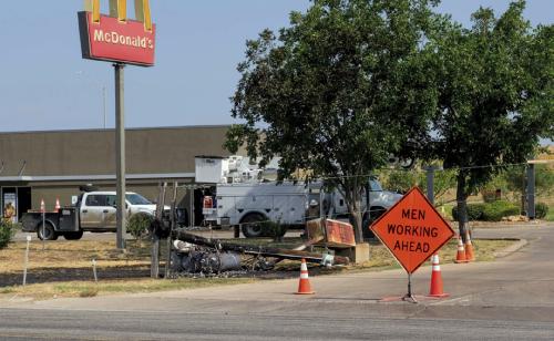 Power Outage Caused by Fallen Pole