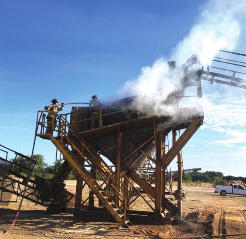 Gravel Shaker Catches Fire
