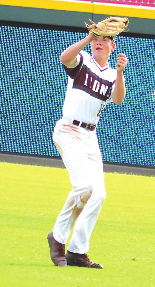 Fayetteville’s Jake Kubala makes a key catch in right field in Thursday’s title game.