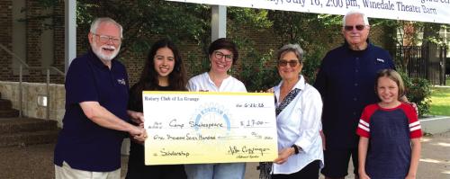 Rotary Provides Camp Shakespeare Scholarship